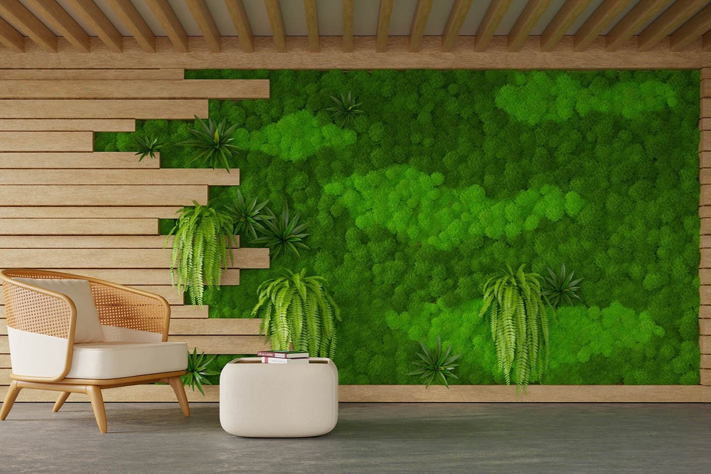 Indoor Moss Wall Creation: Living Green Art Installations