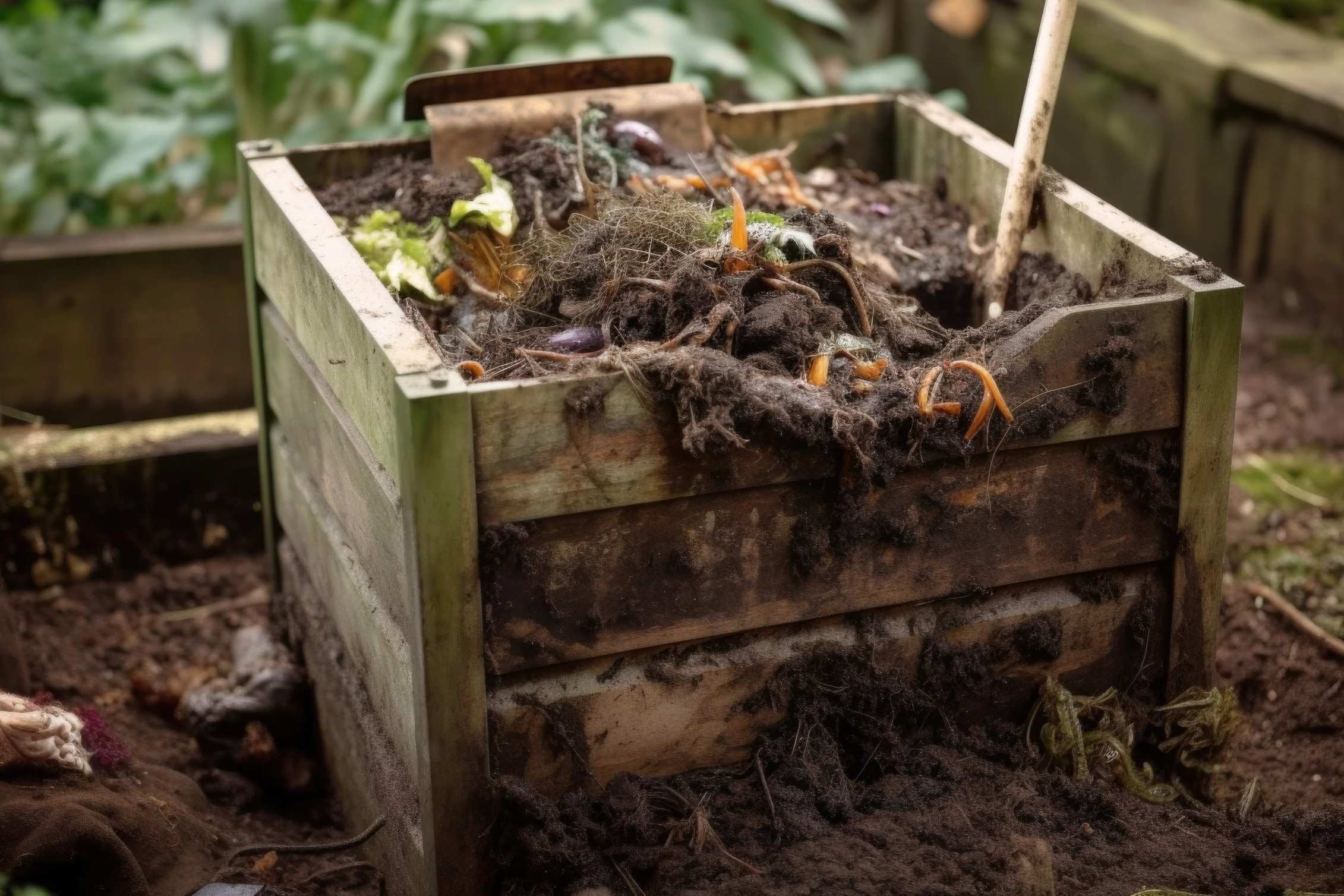 Backyard Composting Bin Construction To Recycle Kitchen Waste