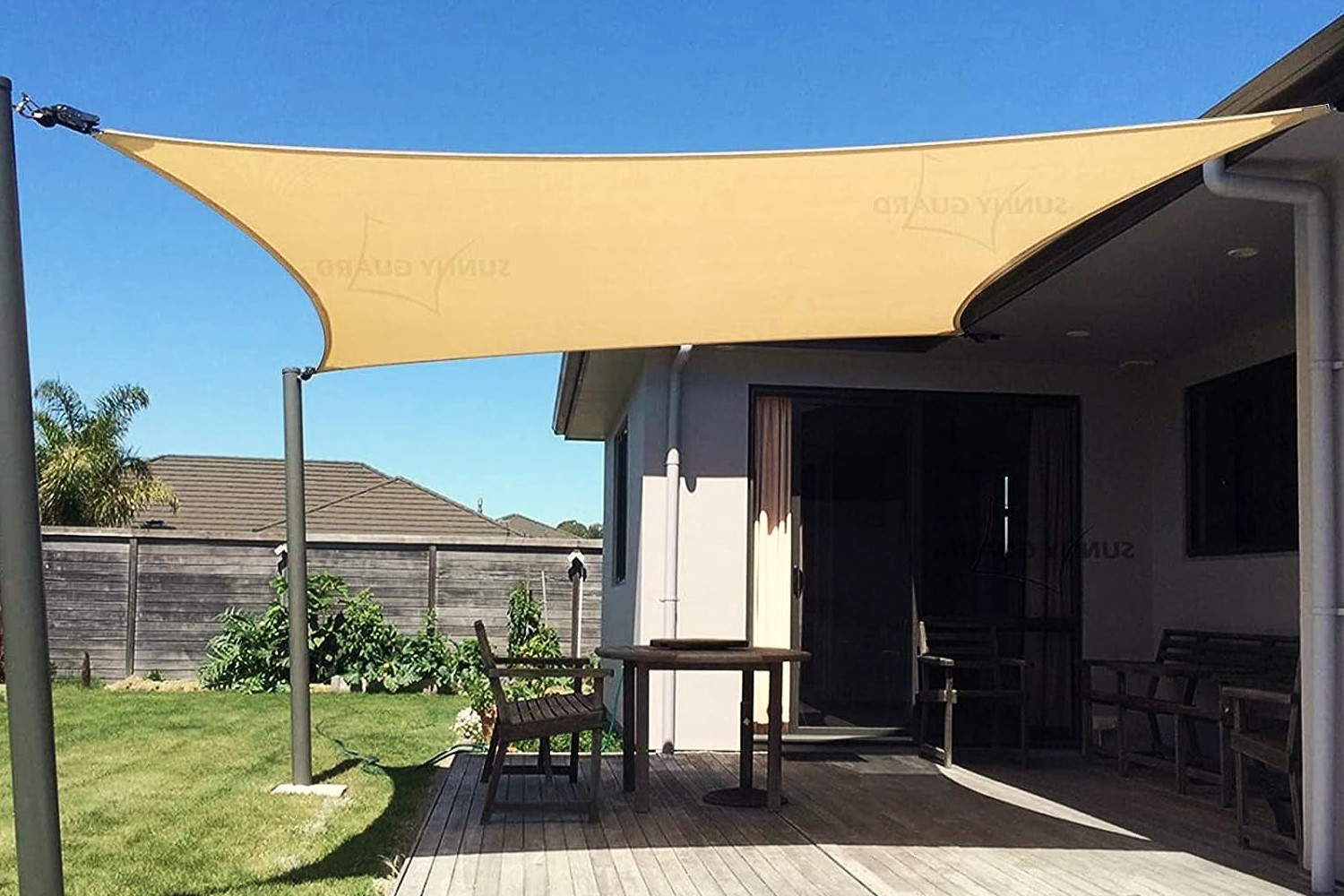 Backyard Shade Sail Installation for Cool Outdoor Living Spaces