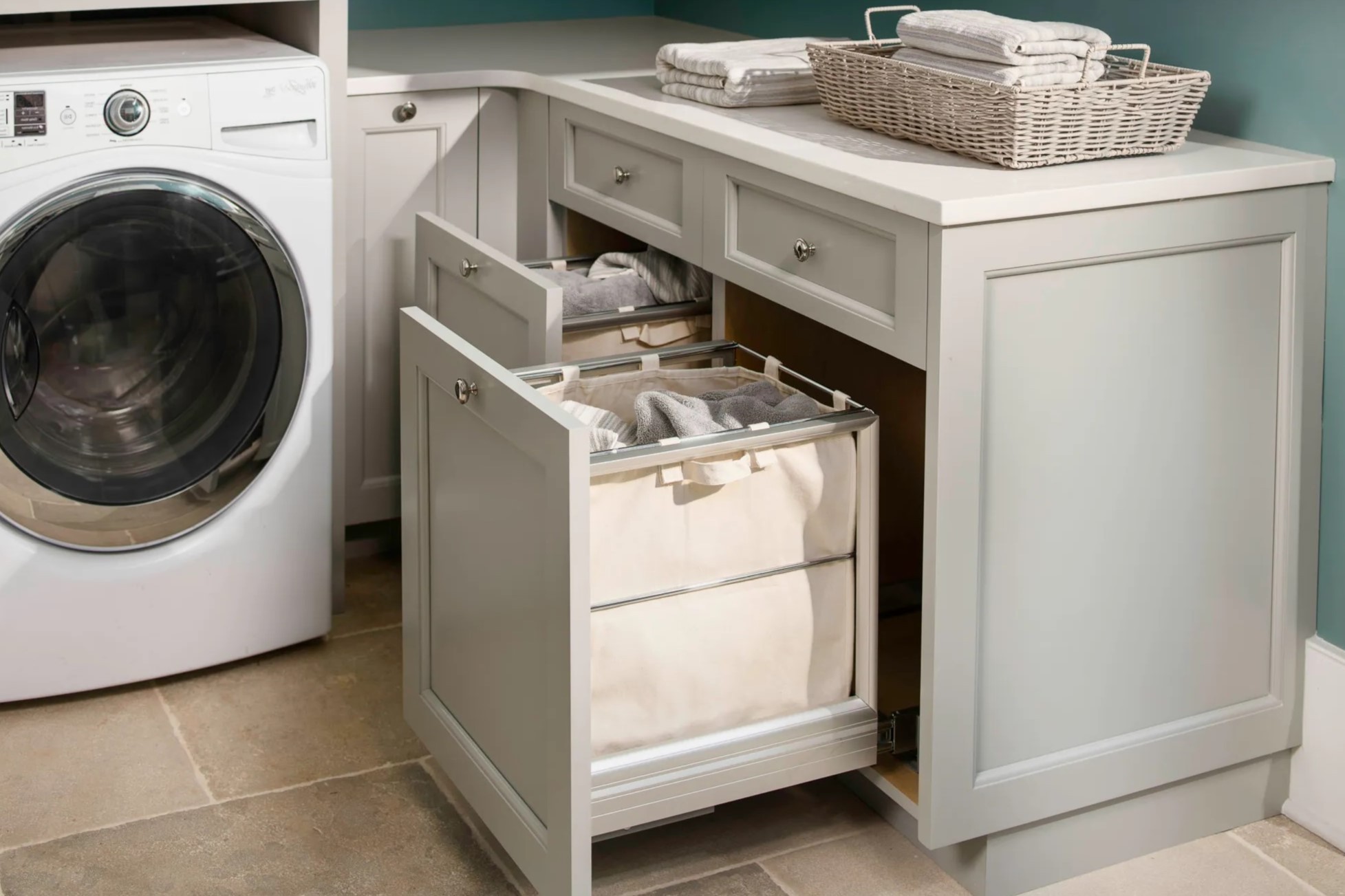 Creating A Stylish And Practical Laundry Room With Pull-Out Hampers ...