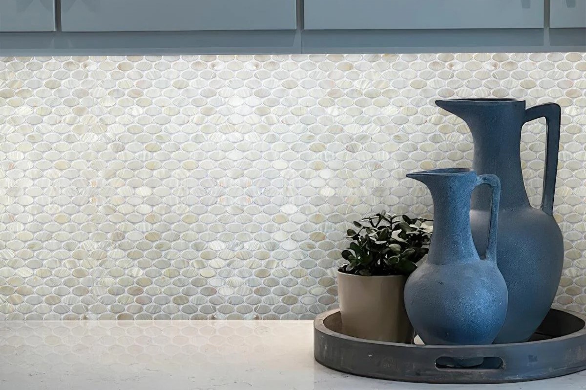 DIY Guide To Installing A Kitchen Backsplash With Mother Of Pearl Tiles