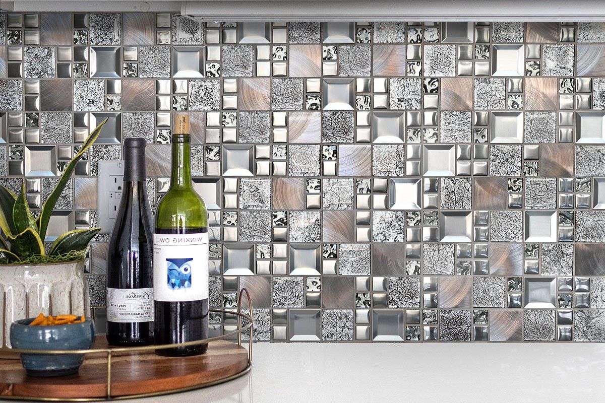 DIY Guide To Installing A Kitchen Tile Backsplash With Metallic Accents