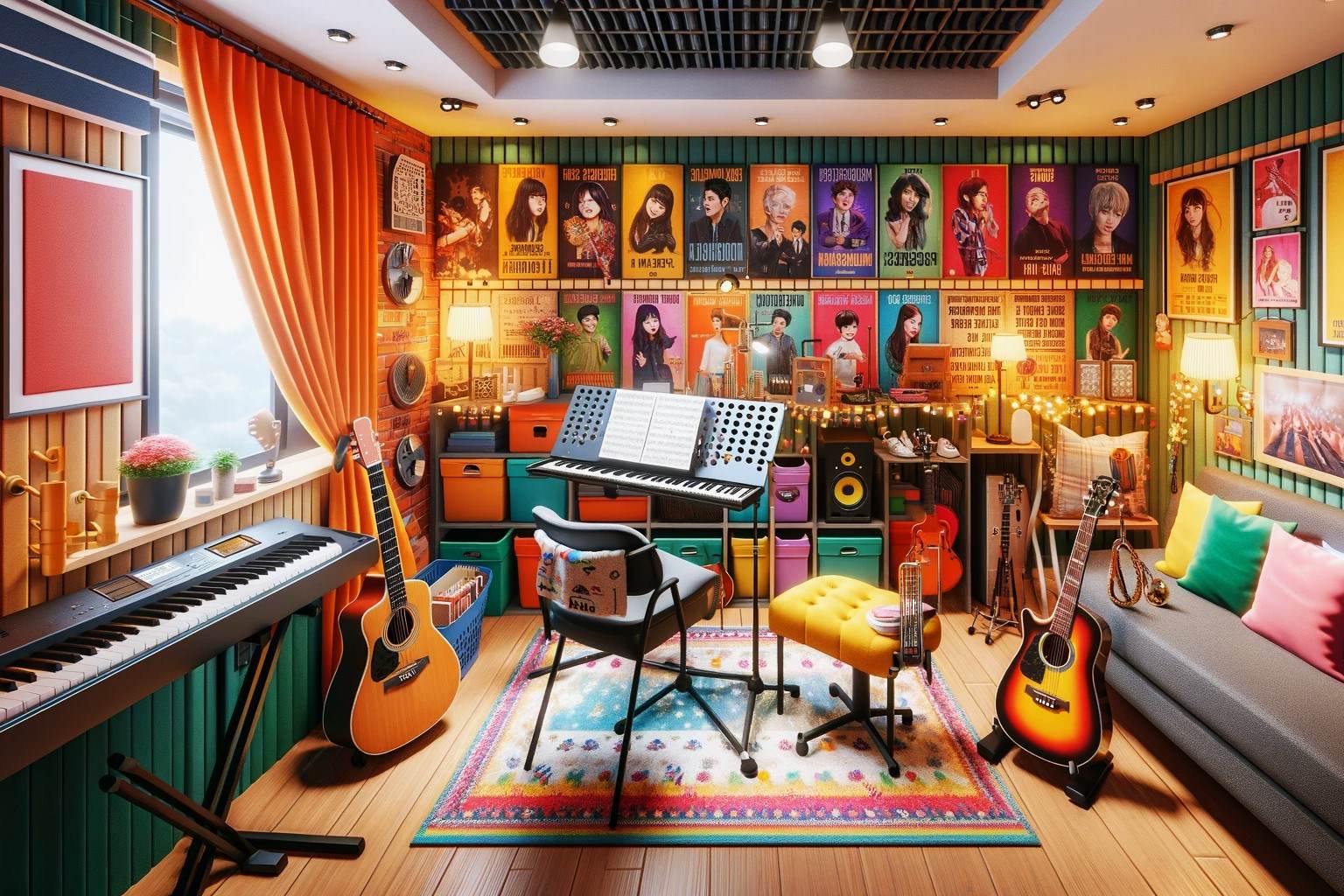 Turning An Unused Space Into A Cozy Music Room